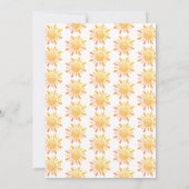 Boho Sun Rays First Birthday Party Invitation Kaart (Achterkant)