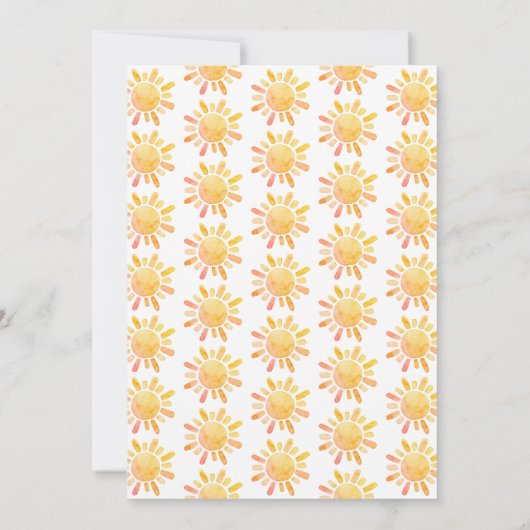 Boho Sun Rays First Birthday Party Invitation Kaart (Achterkant)