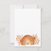 Boho sun regenboog oranje baby shower bedankkaart (Achterkant)