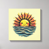 Boho Sun Smiley Canvas Muurkunst Print (Voorkant)
