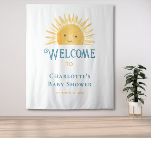 Boho Sun Sunshine Baby Shower Welkom Wandkleed