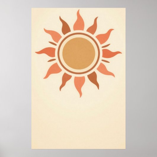 Boho Sun Terracotta Minimalist Poster (Voorkant)