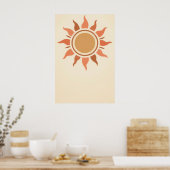Boho Sun Terracotta Minimalist Poster (Keuken)