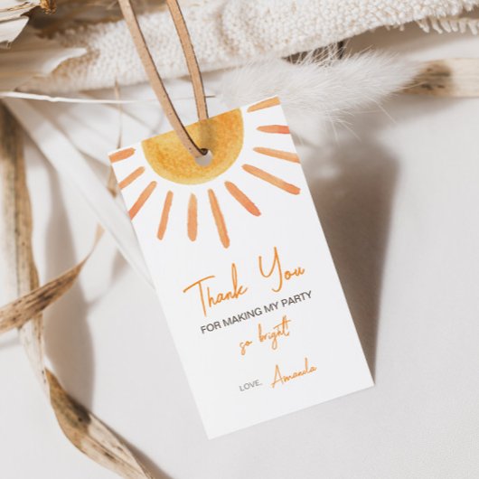 Boho Sun Verjaardagscadeautag Cadeaulabel