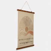 Boho Sun Wall Tapestry – Gouden Zon met Inspira Hangend Wandkleed (Gebogen)