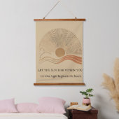 Boho Sun Wall Tapestry – Gouden Zon met Inspira Hangend Wandkleed (Slaapkamer)