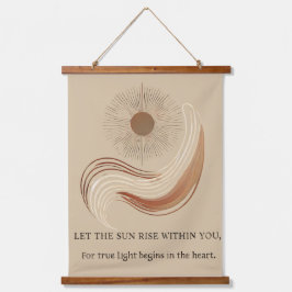 Boho Sun Wall Tapestry – Gouden Zon met Inspira Hangend Wandkleed