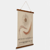 Boho Sun Wall Tapestry – Gouden Zon met Inspira Hangend Wandkleed (Gebogen)