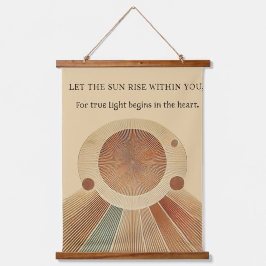 Boho Sun Wall Tapestry – Gouden Zon met Inspirat Hangend Wandkleed (Voorkant)