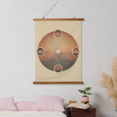 Boho Sun Wall Tapestry – Gouden Zonnestraal met Oo Hangend Wandkleed (Slaapkamer)