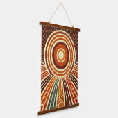 Boho Sun Wall Tapestry – Gouden Zonnestraal met Oo Hangend Wandkleed (Gebogen)