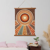 Boho Sun Wall Tapestry – Gouden Zonnestraal met Oo Hangend Wandkleed (Slaapkamer)