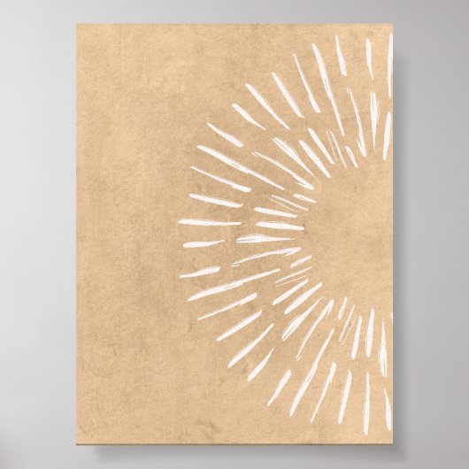 Boho Sunburst Wall Art Minimalistische Sunshine Pr Poster (Voorkant)