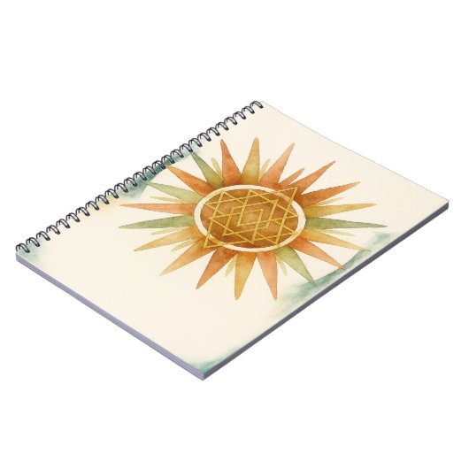 Boho Sunburst Watercolor Notebook – Personalized Notitieboek (Linkerzijde)