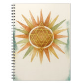 Boho Sunburst Watercolor Notebook – Personalized Notitieboek (Voorkant)