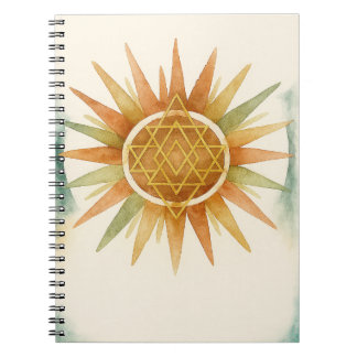 Boho Sunburst Watercolor Notitieboek – Gepersonali