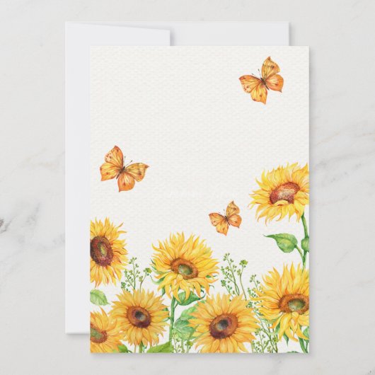 Boho Sunflowe Baby shower Uitnodiging (Achterkant)