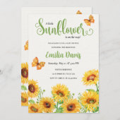 Boho Sunflowe Baby shower Uitnodiging (Voorkant / Achterkant)