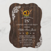 Boho Sunflower Antlers Hood 18e verjaardag Kaart (Voorkant / Achterkant)