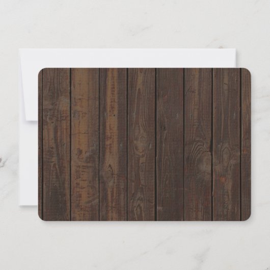 Boho Sunflower Antlers Hout Weddenschap Save The Date (Achterkant)