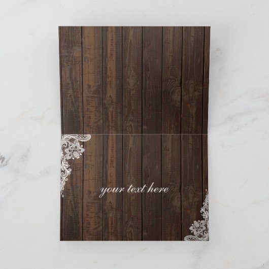 Boho Sunflower Antlers Wood Lace Weddenschap Bedankkaart (Binnen)