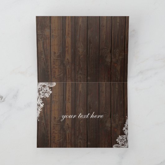 Boho Sunflower Antlers Wood Lace Weddenschap Bedankkaart (Binnen)