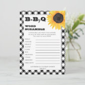 Boho Sunflower Baby shower Word Scramble Kaart (Staand voorkant)