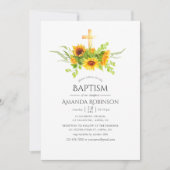 Boho Sunflower Baptism of Christening Kaart (Voorkant)