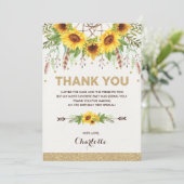 Boho Sunflower Birthday Waterverf Dreamweaver Bedankkaart (Staand voorkant)