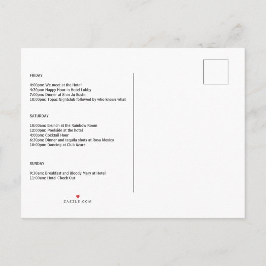 Boho Sunflower Blue Bachelorette Weekend Itinerary Uitnodiging Briefkaart (Achterkant)