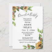 Boho Sunflower Brunch en Bubble Vrijgezellenfeest Kaart (Voorkant)