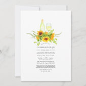 Boho Sunflower Celebration of Life Photo Invitati Kaart (Voorkant)