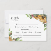 Boho Sunflower Complete Wedding RSVP Kaart (Voorkant)