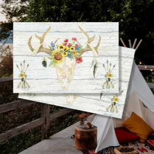 BOHO Sunflower Deer Skull Florence Decoupage Tissuepapier