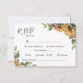 Boho Sunflower Dieetbeperkingen Wedding RSVP Kaartje (Voorkant)