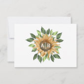 Boho Sunflower Dieetbeperkingen Wedding RSVP Kaartje (Achterkant)