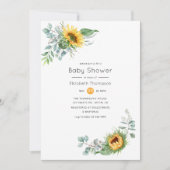 Boho Sunflower Eucalyptus Baby shower Kaart (Voorkant)