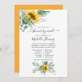 Boho Sunflower Eucalyptus Baby shower per post Kaart (Voorkant / Achterkant)