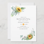 Boho Sunflower Eucalyptus Bachelorette Kaart (Voorkant)