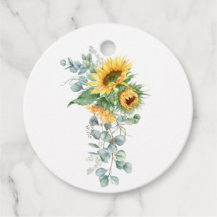 Boho Sunflower Eucalyptus Bedankjes Labels
