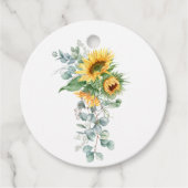 Boho Sunflower Eucalyptus Bedankjes Labels (Voorkant)