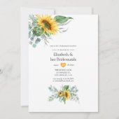 Boho Sunflower Eucalyptus Bridesmaids Luncheon Kaart (Voorkant)