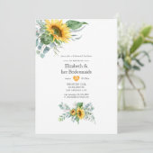 Boho Sunflower Eucalyptus Bridesmaids Luncheon Kaart (Staand voorkant)