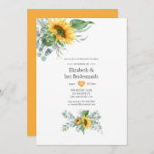 Boho Sunflower Eucalyptus Bridesmaids Luncheon Kaart (Voorkant / Achterkant)