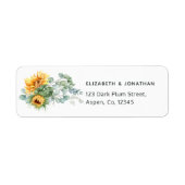 Boho Sunflower Eucalyptus Etiket (Voorkant)