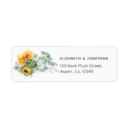 Boho Sunflower Eucalyptus Etiket