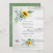 Boho Sunflower Eucalyptus QR Code RSVP Weddenschap Kaart (Voorkant / Achterkant)