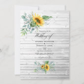 Boho Sunflower Eucalyptus Rustic Country Weddensch Kaart (Voorkant)