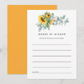 Boho Sunflower Eucalyptus Vrijgezellenfeest Advieskaart (Voorkant / Achterkant)