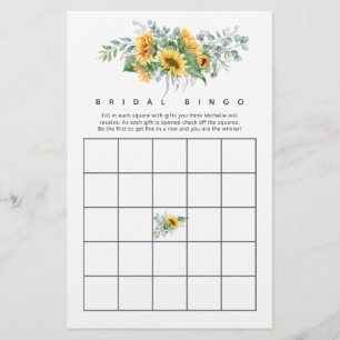 Boho Sunflower Eucalyptus Vrijgezellenfeest Bingo
